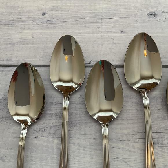 Wallace ARLINGTON Oval Place Spoons Set Of 7 Stainless Steel Flatware #1 - Picture 2 of 12